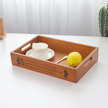 

Vintage Solid Wood Storage Tray Wooden Desktop Storage Box Remote Control Cosmetics Storage Wooden Box