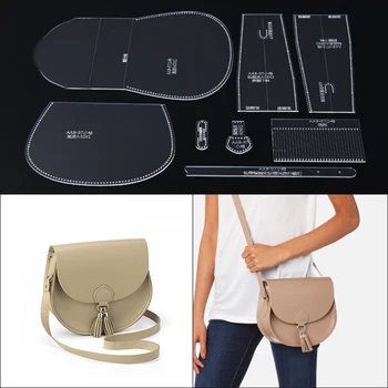 

8pcs/set Clear Acrylic Shoulder Bag Patterns Template Stencil DIY Hand Craft Or DIY Quilting Or Making Handmade Leather Bag