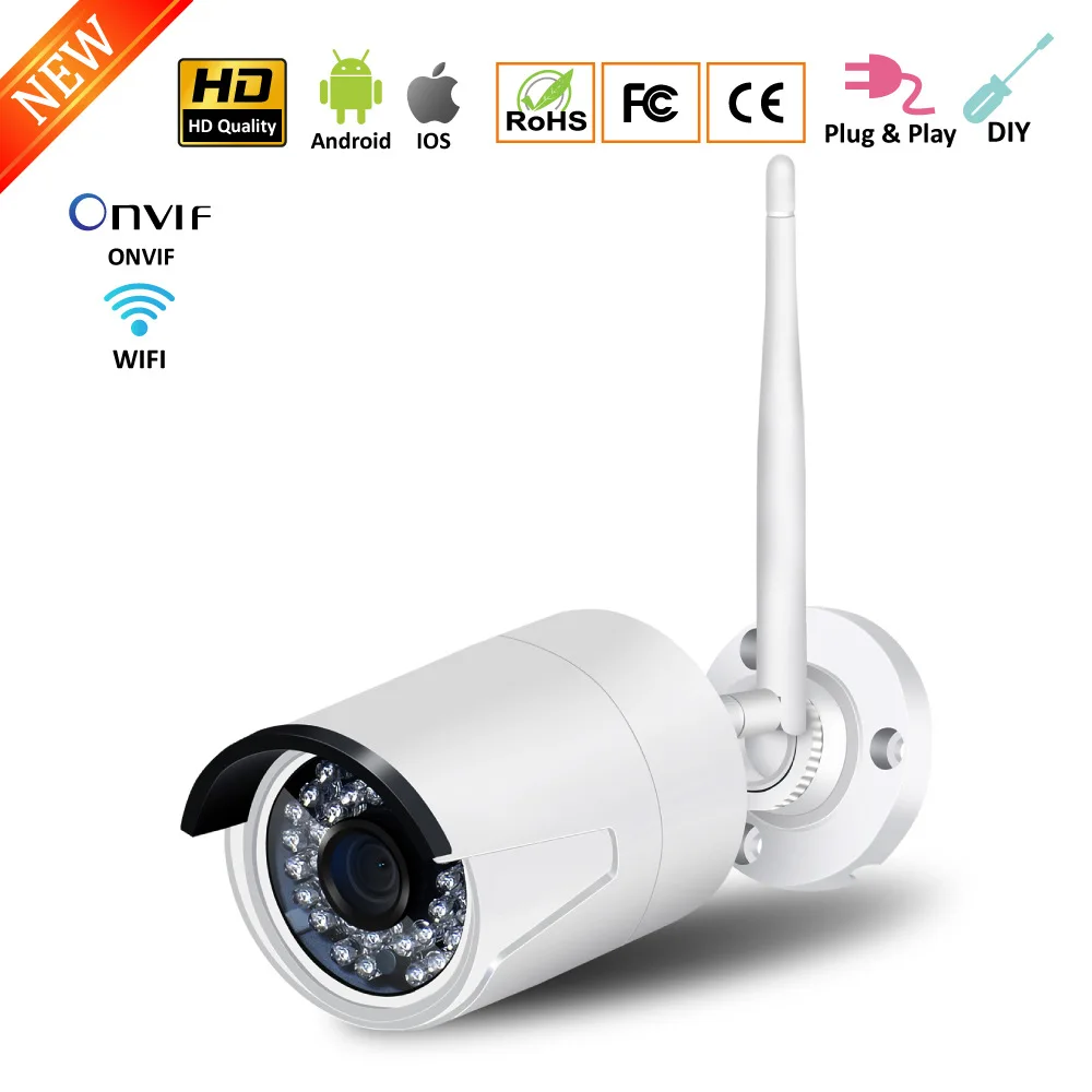 

1080P HD Wifi IP Camera Outdoor IP66 Night Vision Storage P2P Bullet CCTV IP Camera Speed Dome Security Camera Dropshipping