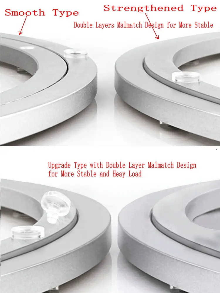Lazy Susan Turntable Aluminium Alloy Lazy Susan Turntable Dining Table Rotating Swivel Plate 4-40INCH Diameter