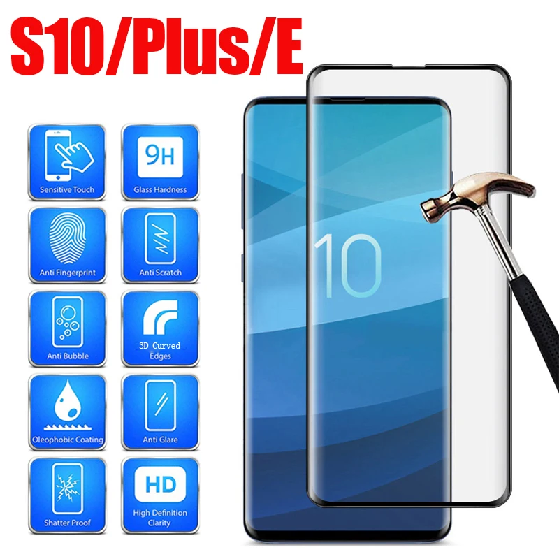 3d Защитное стекло для Samsung Galaxy S10 Plus S10e защита экрана полное покрытие gaxaly s 8 9 s8plus