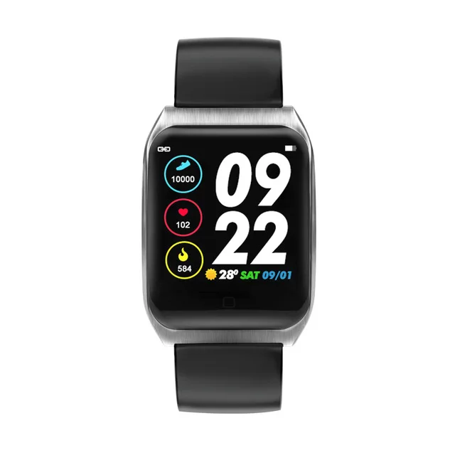 TUP Black Умные спортивные часы с Bluetooth, водонепроницаемые, шагомер, потребление калорий, умный Браслет для измерения артериального давления и сердечного ритма - Цвет: TUP Black