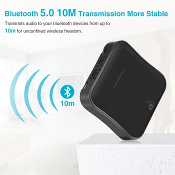 

Bluetooth 5.0 Transmitter Receiver Audio Music Wireless USB Adapter 3.5mm for TV PC