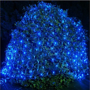 

LED Party Blue/Warm White/ String Light LED Fishing Net Mesh Fairy String Lights Ceiling Party Wedding Outdoor Decoration lamps