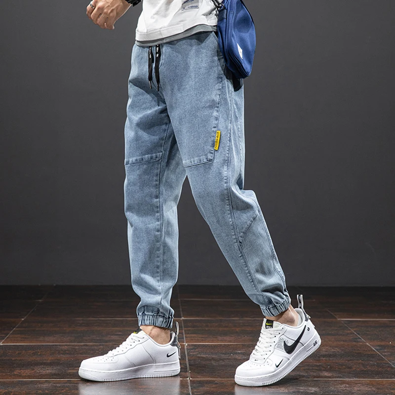 Gran oferta 2021 nuevo de verano de algodón sólido holgado Casual hombres vaqueros Denim larga Streetwear Pantalones Harem Jeans pantalones de gran tamaño 6XL 7XL 8XL kjQlMDOnYoa
