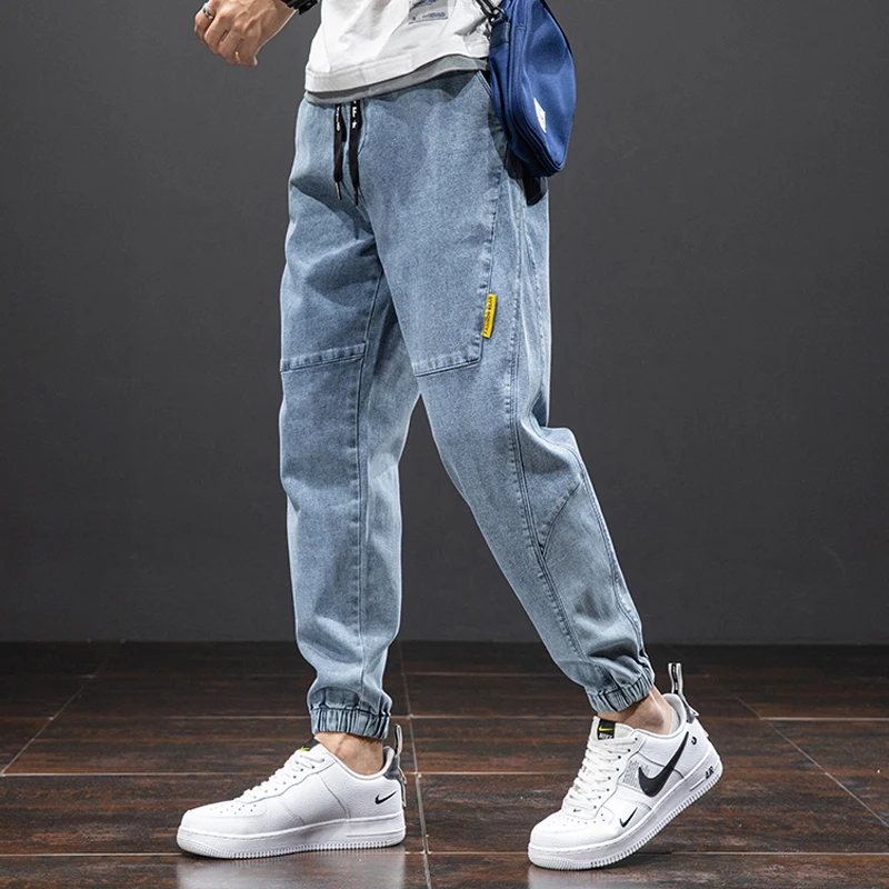 Harem Jeans Trousers Joggers Streetwear Big-Size Cotton Casual Summer Men Denim 6XL New