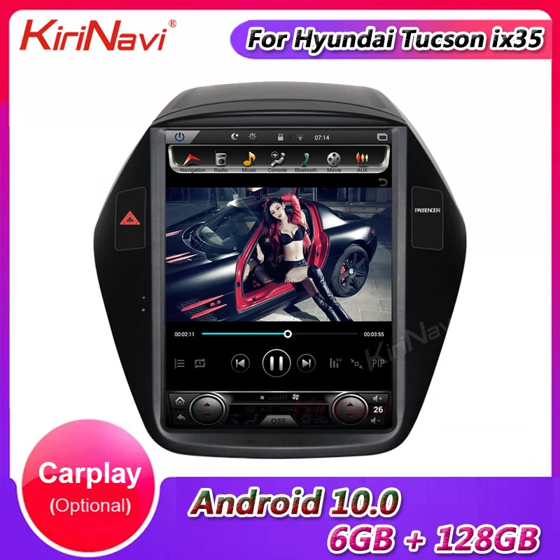 Вертикальный экран KiriNavi Tesla Android 10 автомобильное радио для Hyundai Tucson ix35