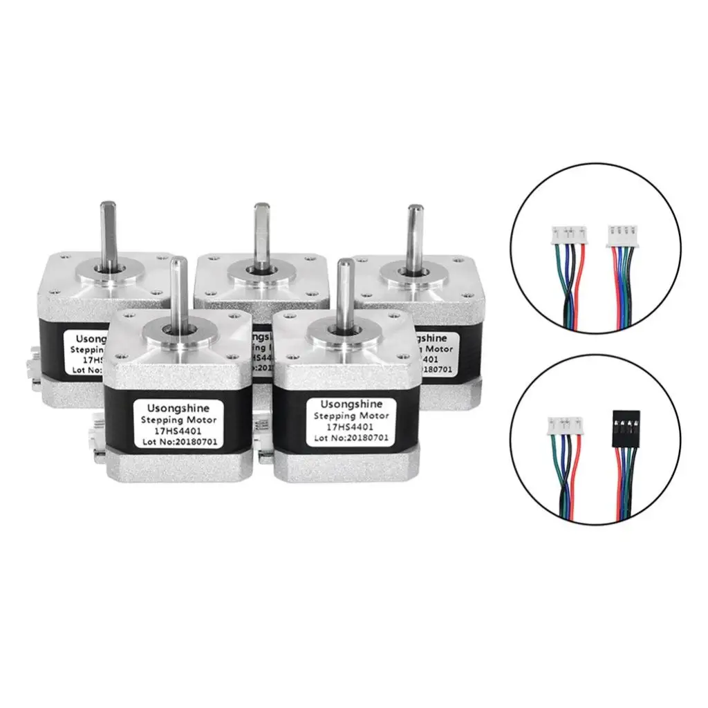 5Pcs Nema 17 Stepper Motor 1.5A 17HS4401 4-lead for 3D Printer CNC Engraver