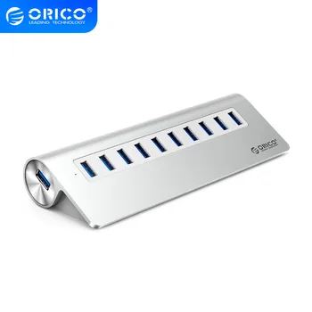 

ORICO 10 Ports USB 3.0 Hub Aluminum 5Gbps Super Speed Portable USB Splitter With 12V Power Adapter for Apple Laptop PC Tablet