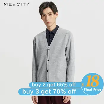 

Me&City Knitted Cashmere Male Cardigan Warm High-quality Sweater Men Autumn Casual Solid Color Clothing Fashion Cardigan