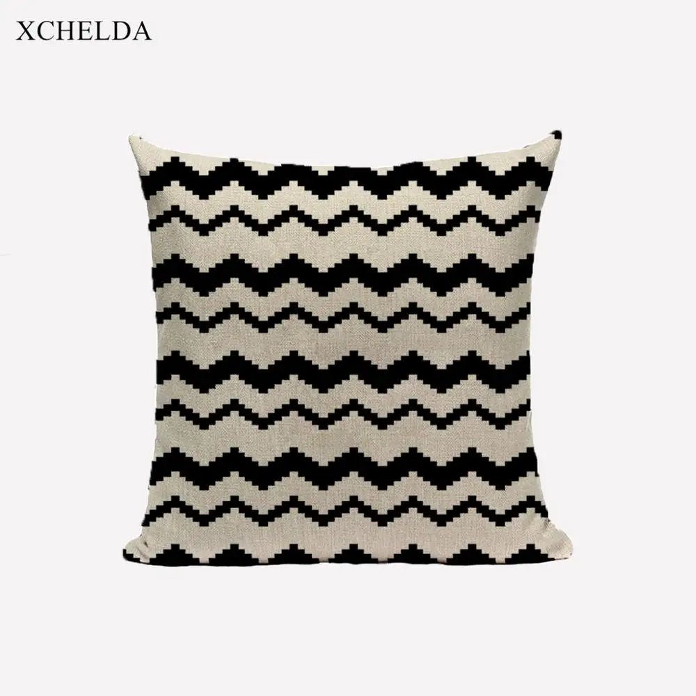 Cushion Cover Scandinavian Style ikat Print Decorative Linen Throw Pillow Case for Home Decor Sofa Car Seat 45x45 Pillowcase