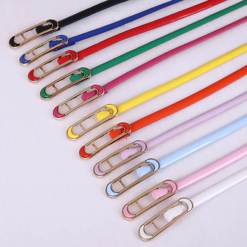 

2020 New Belt Women Korean Version of All-match Fashionable Ladies Belt Patent Leather Thin Belt Decorative Trousers with Skirt