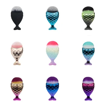 

1Pcs Professional Fish Tail Shape Makeup Brush Foundation Cosmetic Fish Brush Makeup Tools 4 Colors Powder Face Brush