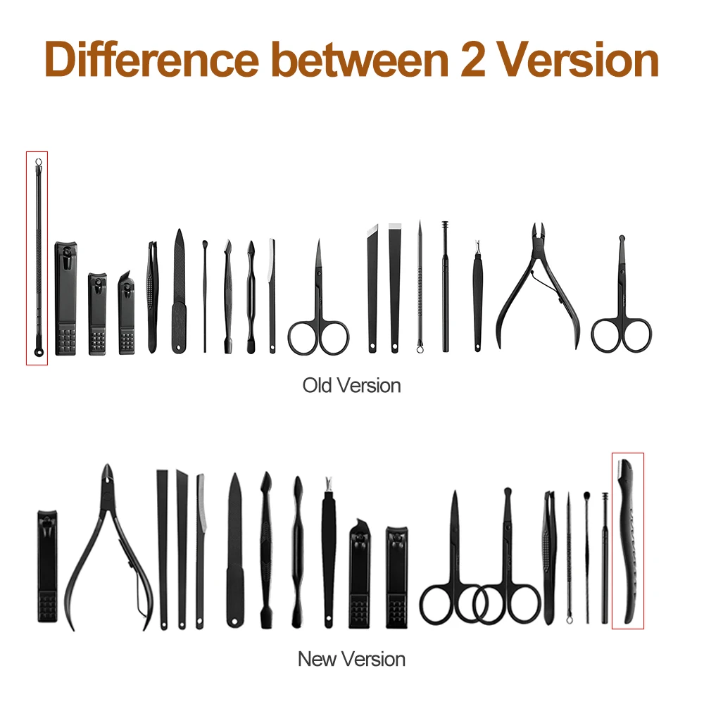 

18pcs Pro Pedicure Manicure Tool Kit Nail Clippers Set Nail File Trimmer Eyebrow Shaving Nose Hair Trimming Tool for Nail Care