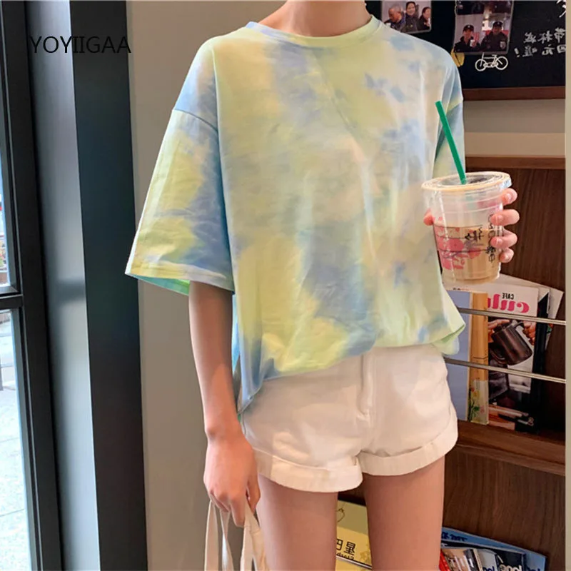Women Tie Dye Tshirt 2020 Summer Tees Shirts O-neck Short Sleeve Female T Shirts Fashion Casual Tops Harajuku Woman T Shirts Top Women Tie Dye Tshirt 2020 Summer Tees Shirts O-neck Short Sleeve Female T Shirts Fashion Casual Tops Harajuku Woman T Shirts Top