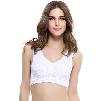 

New Ladies Comfortable Underwear Tops Bra Women Full Support Bra Lace Bralette Solid Color Front Cross Side Buckle Brassiere