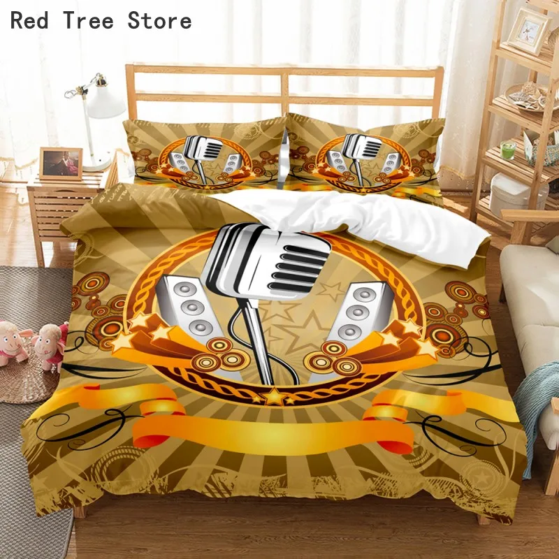 Music Element 3D Bedding Set Stave Patern Duvet Covers Pillowcase Comforter Bedspread (NO Sheet ) King Queen Size Home Textiles 