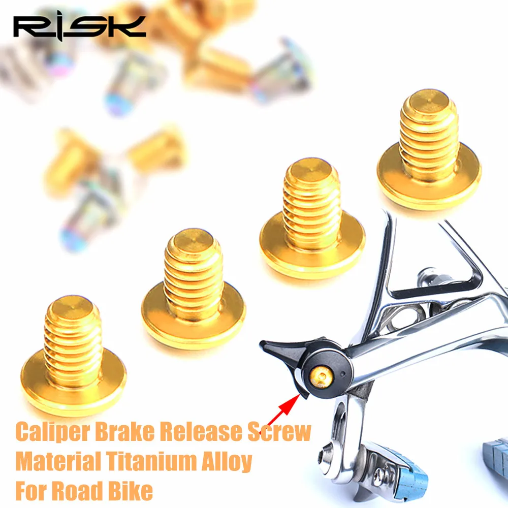 

RISK Road Bike C-Brake Quick Release Fixing Bolt 2pcs/lot Titanium Bicycle Caliper Brake Clamp Locking Screw Fine Adjustment Nut