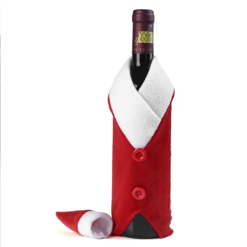 Рождественская бутылка вина набор Санта Клаус кнопка декоративная бутылка крышка кухня украшение на год Рождество ужин вечеринка