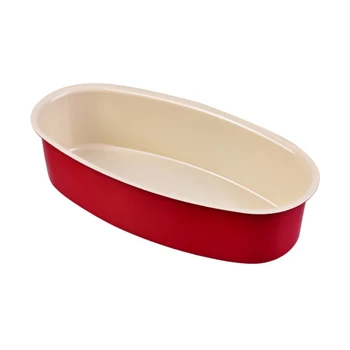 

9 Inch Non Stick Carbon Steel Oval Cake Pan Cheesecake Loaf Bread Mold Baking Tray DIY Kitchen Bakeware