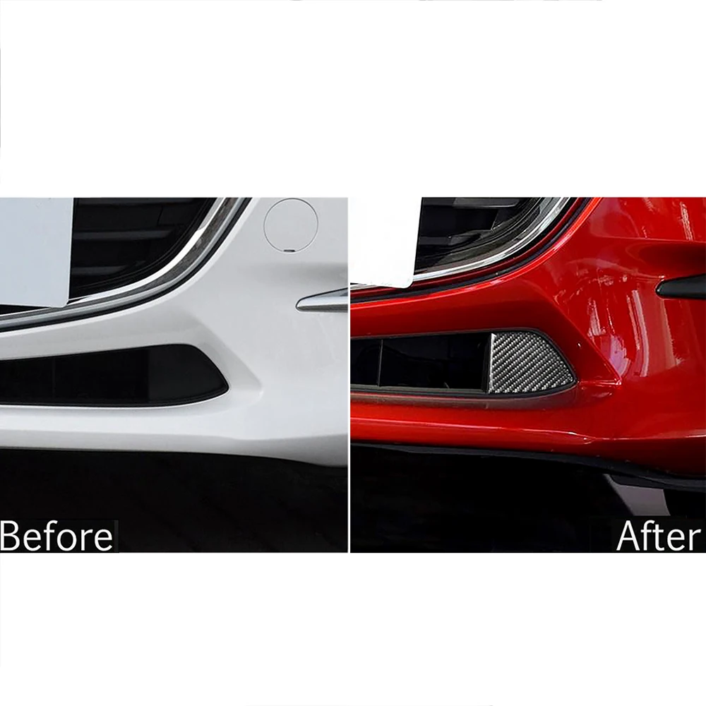 

2pcs Car Carbon Fiber Front Grille Grill Trim Cover for MAZDA 3 Axela 2017-2018