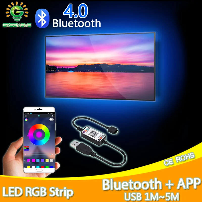 Светодиодная лента Bluetooth RGB 5V USB TV SMD5050 2835 5M 1M 2M 3M 4M Диодная Гибкая неоновая