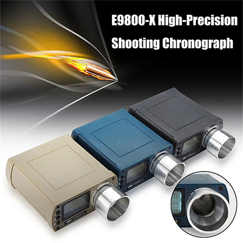 

E9800-X Shooting Speed Tester High-Precision Shooting Chronograph -10C to 50C 0-500J Firing-Kinetic Energy LCD Screen