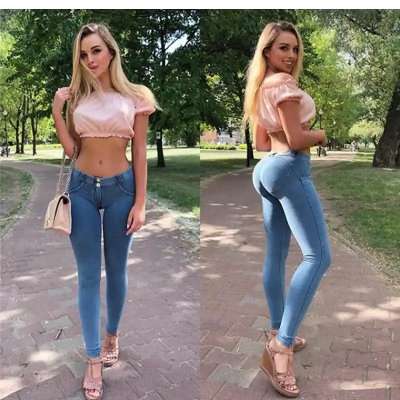 Vier Ways Dehnbar Melody Sexy Jeans Leggings Sky Blue Jeans Shop Gebleichte Jeans Fur Kurvige Frauen Jeans Aliexpress