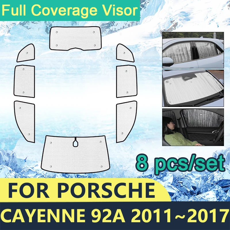 

Full Cover Sunshades For Porsche Cayenne 92A 2011 2012 2013 2014 2015 2016 2017 Car Windshields Accessories Visor Sun Protection