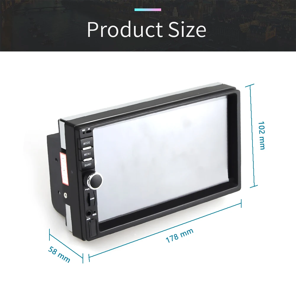 Podofo Auto Radio 2 Din Android GPS Wifi Bluetooth USB Audio Navigation Auto Stereo 7