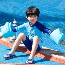 Купальный костюм для мальчиков; детский купальный костюм; детская одежда для купания; детская одежда с длинными рукавами; детская одежда с принтом животных; Cuhk Fmzxg