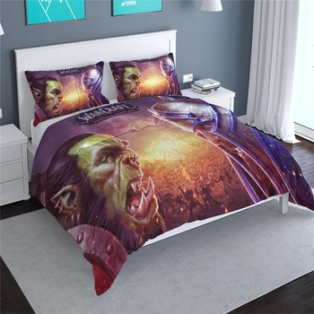 

Popular Game World of Warcraft 3d Bedding Set Duvet Cover Set with Pillowcase Adult Kids Cartoon Bed Linen Bedclothes King Size