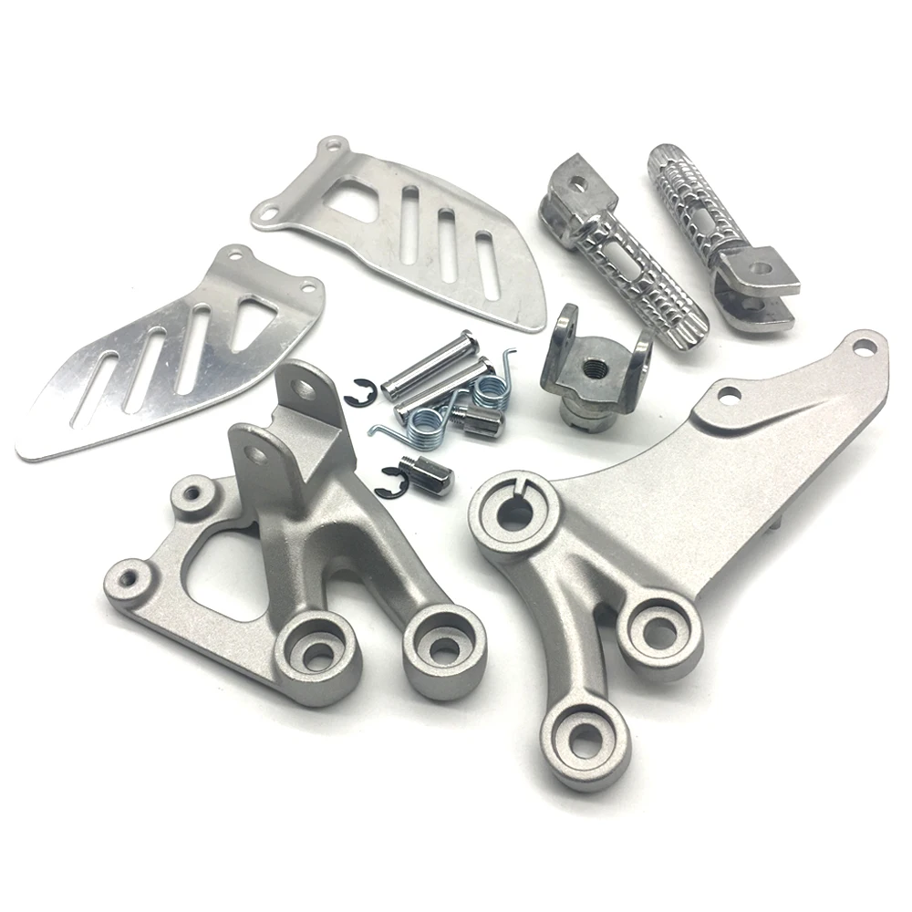 

Motorcycle Silver Front Rider Foot Pegs Footrest Bracket Fit For Suzuki GSXR600 GSX-R750 2006-2010