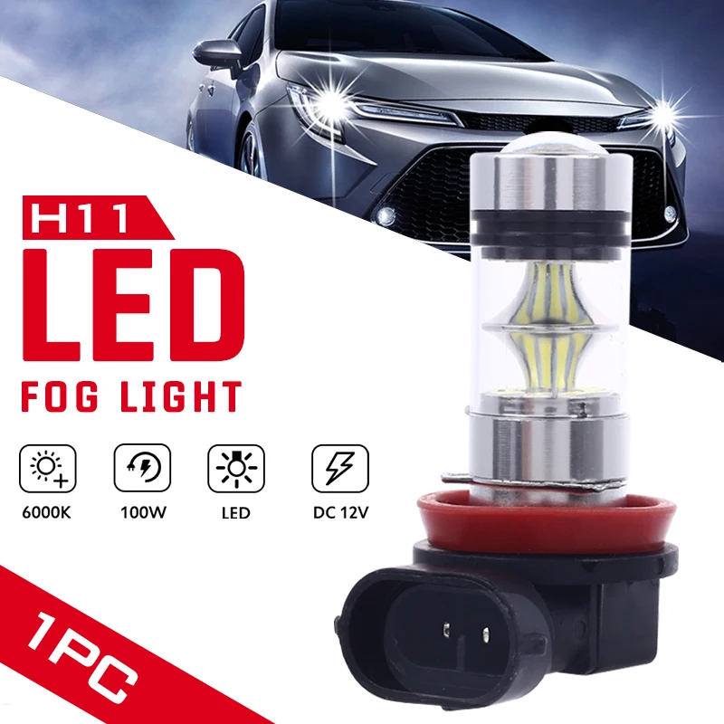 Vehemo 1 шт. H7 H11 2835 6000K Автомобильные фары Противотуманные фары светодиодный Противотуманные фары автомобиля авто фары дальнего света лампы прочного освещения