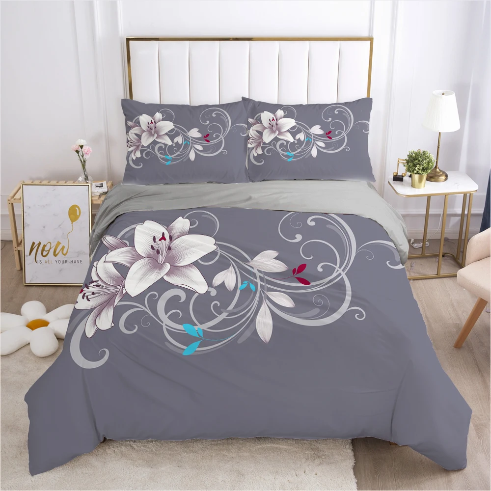 Bedding Set Duvet Cover Pillowcases Comforter/Quilt/Blanket Cover Luxury 3D HD Quality Printed Reactive Queen Single purple 3