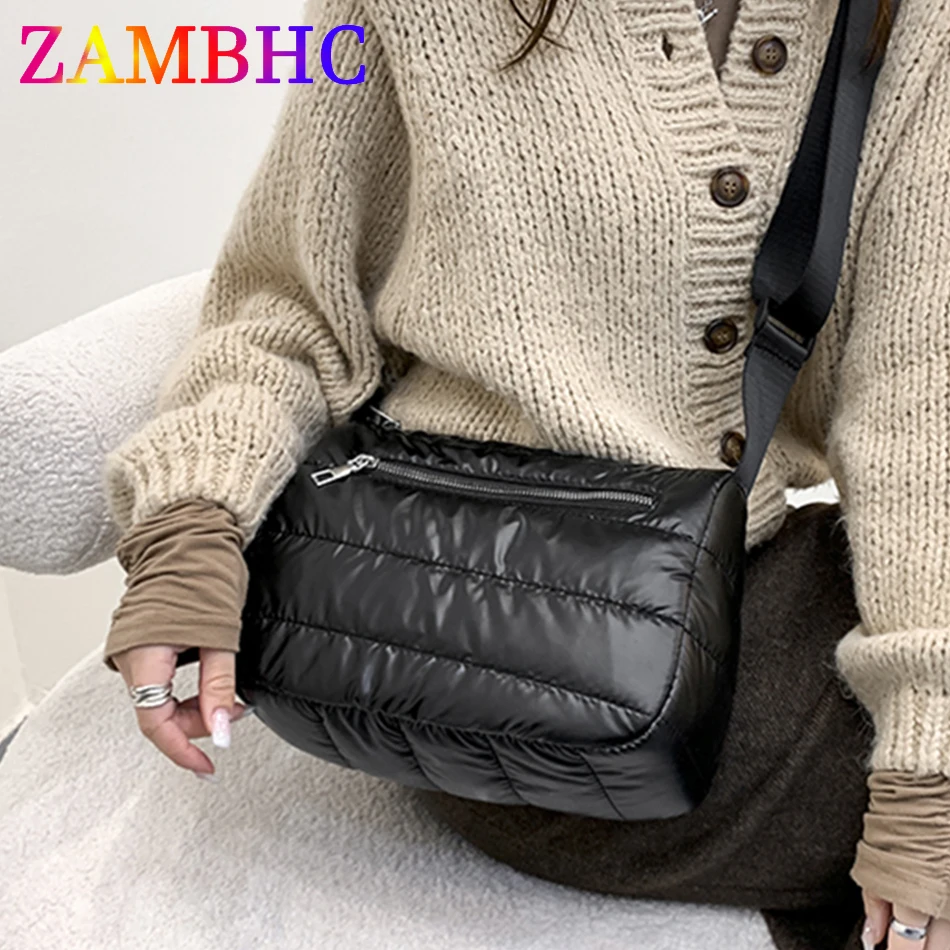 Sling Bag for Women,Ladies Large Quilted Tote Bag Winter Soft Quilted  Shoulder Bag down Shoulder Bag Ladies Handbag Straps for Crossbody Bags  Women