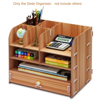 

13 Grids Desktop Storage Box Wooden Office Multi-layer File Rack File Book Organizer Pencil Pen Jewelry Display Rack new