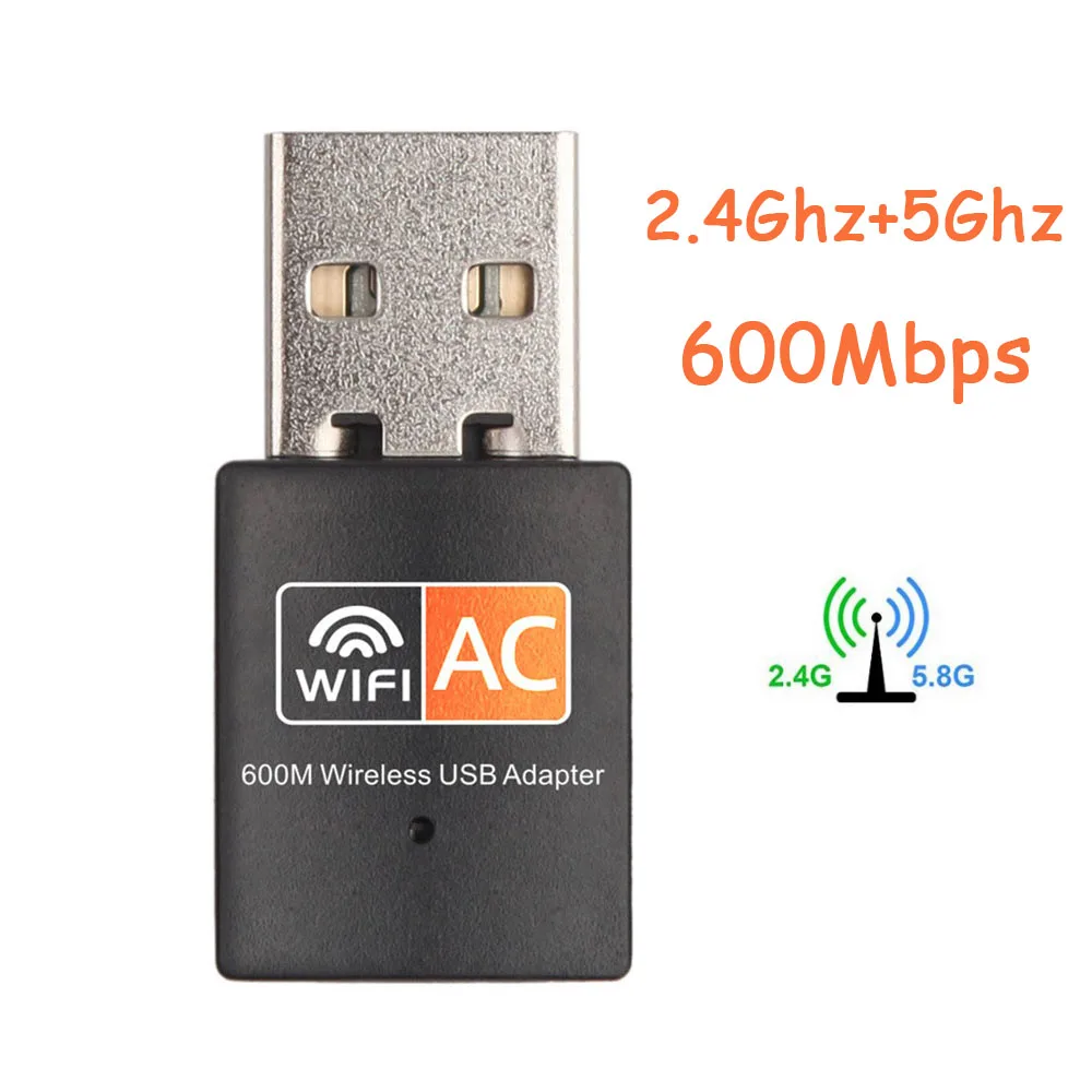 Mini Receptor de Cartão de Rede de Computador sem Fio Usb Adaptador Wifi Antena de Banda Dupla 600mbps 2.4g 5g 802.11b n g ac - Imagem 4