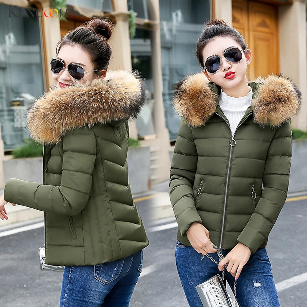 New Winter Coat women's down jacket Womens Parkas Gloves warm detachable fur collar detachable hat Slim fit women's parka