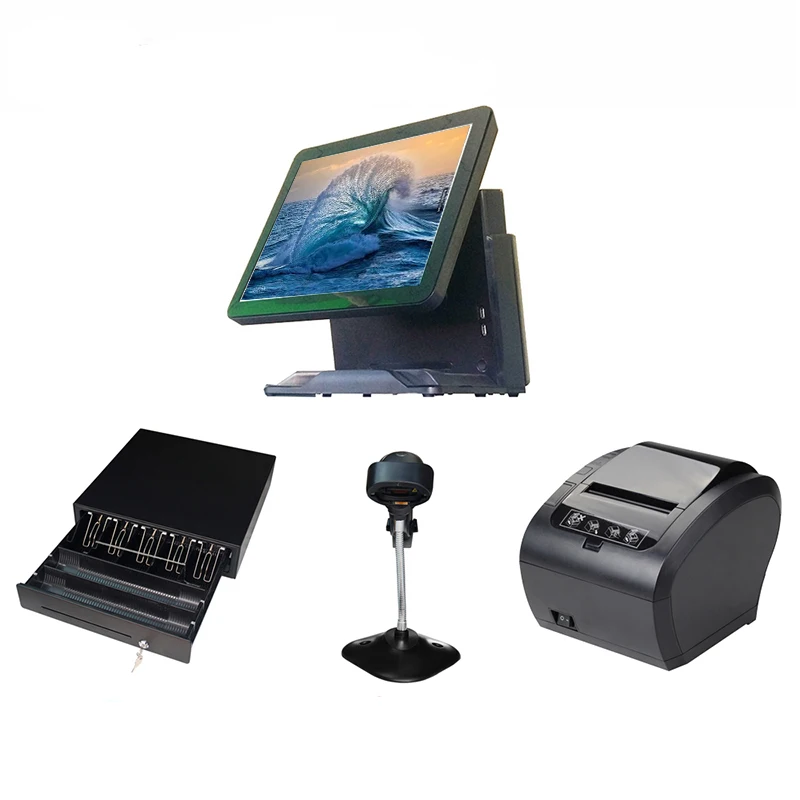 Pos System And Cash Drawer Scanner Printer Whole Set Pos Terminal