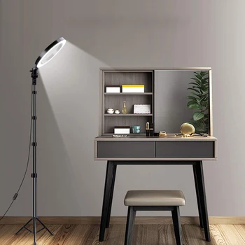 

16cm/6inch LED Video Ring Light Lamp Dimmable 3 Lighting Modes USB Powered with Ballhead Adapter Phone Holder 160cm Tripod Stand