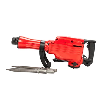 

120V 1-1/8" Bull Point Chisel Electric Demolition Jack Hammer Heavy Duty Concrete Breaker Chisels Red Flat Chisel Oil Feeder