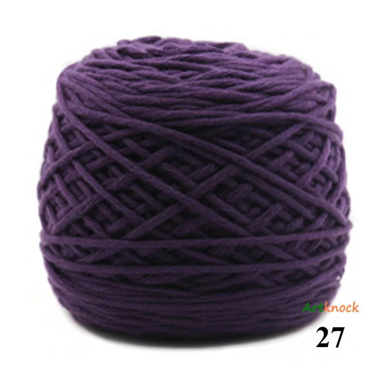 1 шт. = 200 г, хлопковая пряжа с большими шариками для вязания свитеров, носков, 16 ПЛИС, вязание крючком, игла № 4 - Цвет: 27 1pc