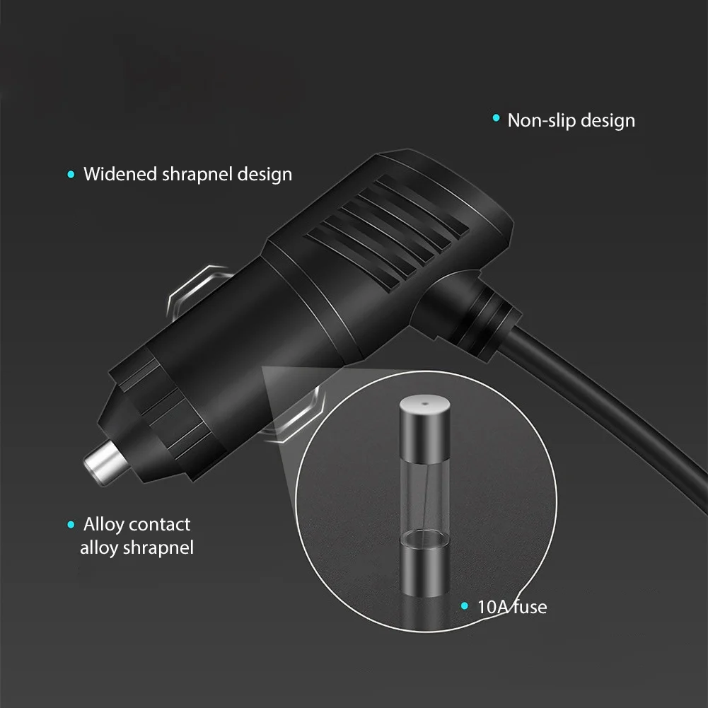 Автомобильное зарядное устройство с двумя USB портами 3 гнезда прикуривателя
