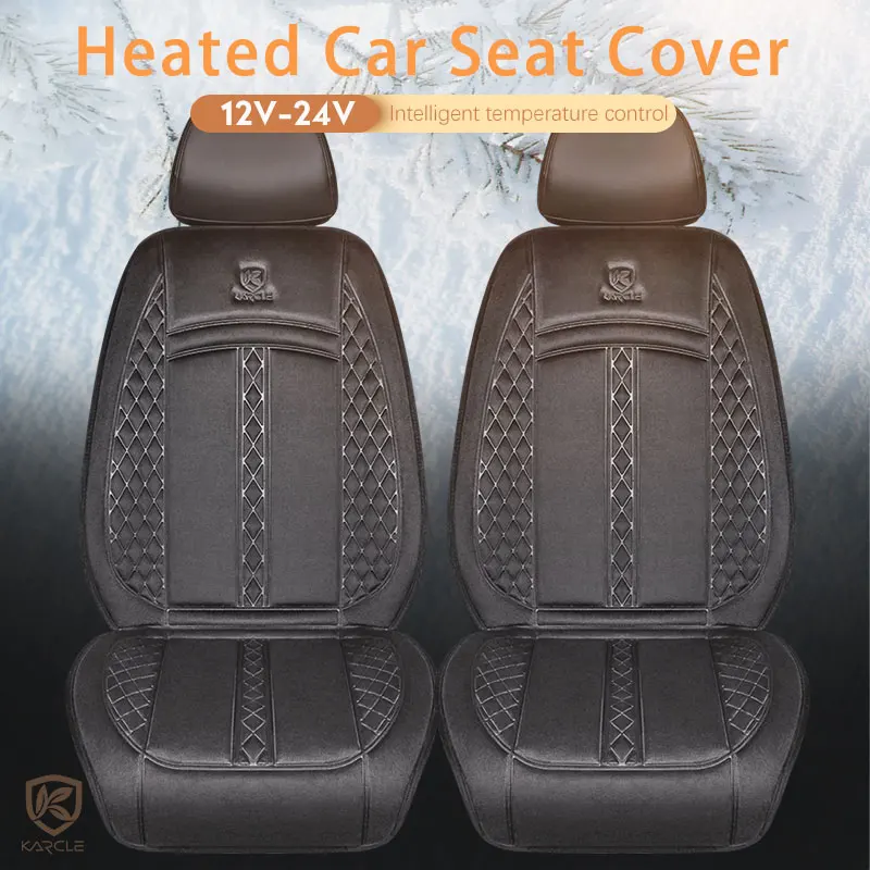 Karcle Heated Car Seat Cover 12-24v Universal Heating Cushion