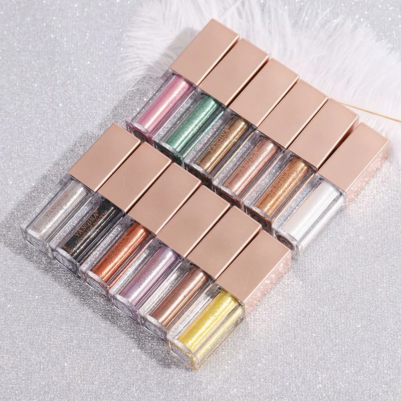 Glitter Liquid Eye Shadow 6 Colors Pearlescent Waterproof Cosmetics Lasting Glitter Eye Shadow Beauty Female