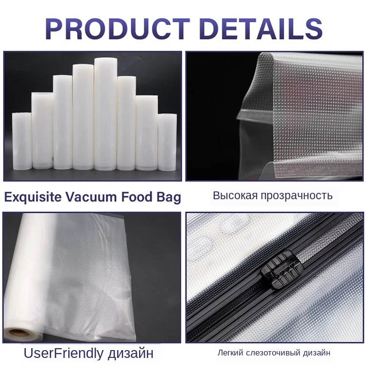 Factory Saver Eco Bpa Free Freezer Seal Pack Texture Storage Nylon Packaging Embossed Sealer Plastic Food Vacuum Pouch Bag Roll