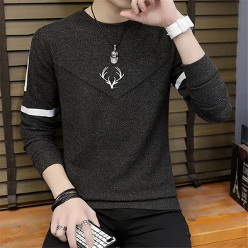 

Fall 2020 men sweater fashion long-sleeved thin knitting render unlined upper garment