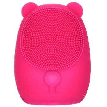 

Hot Red Facial Cleansing Brush Silicone Electric Facial Brush Skin Cleanser Deep Cleansing Makeup Residue Bear Face Brush For Wa