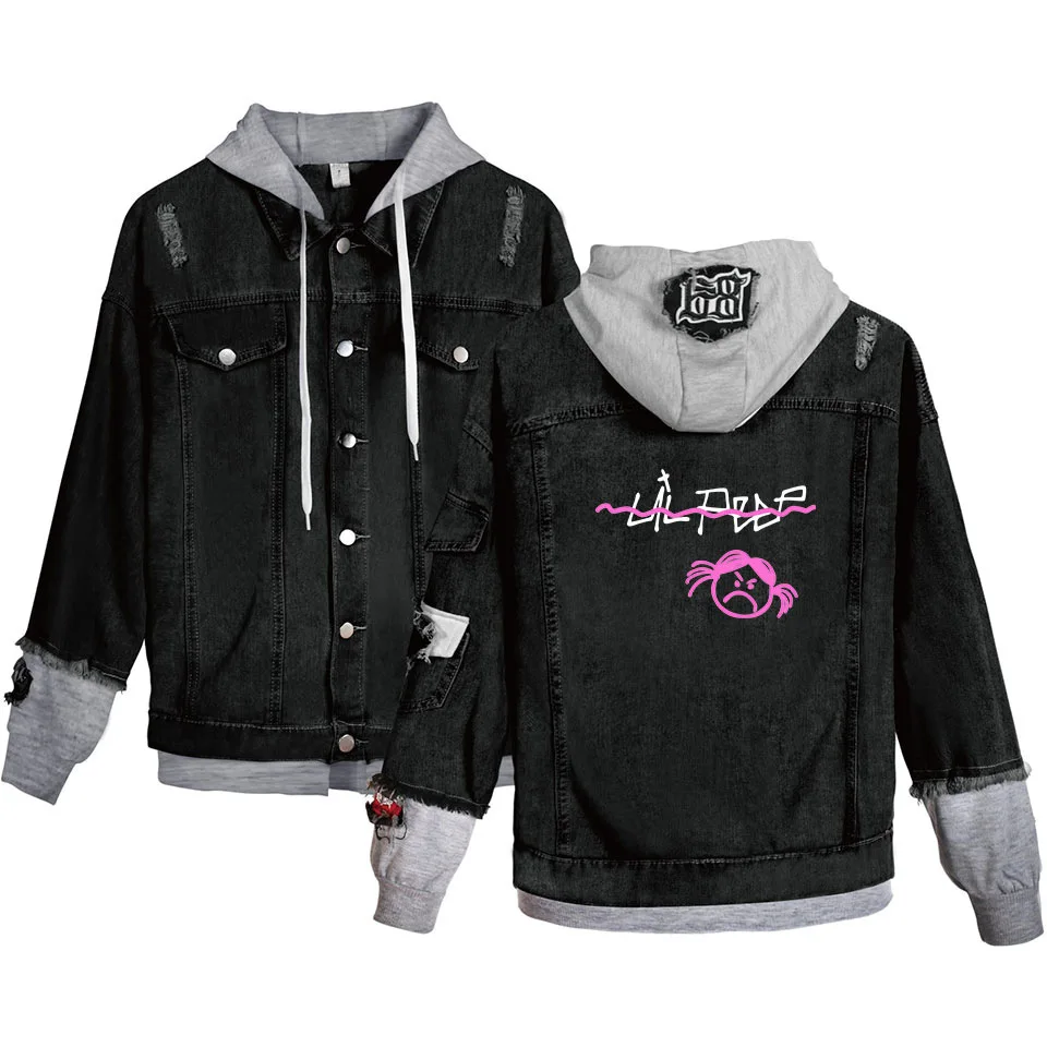 Лидер продаж, модная женская джинсовая куртка с принтом рэпер Lil Peep Femal, джинсовая куртка в стиле хип-хоп, Повседневная Уличная одежда